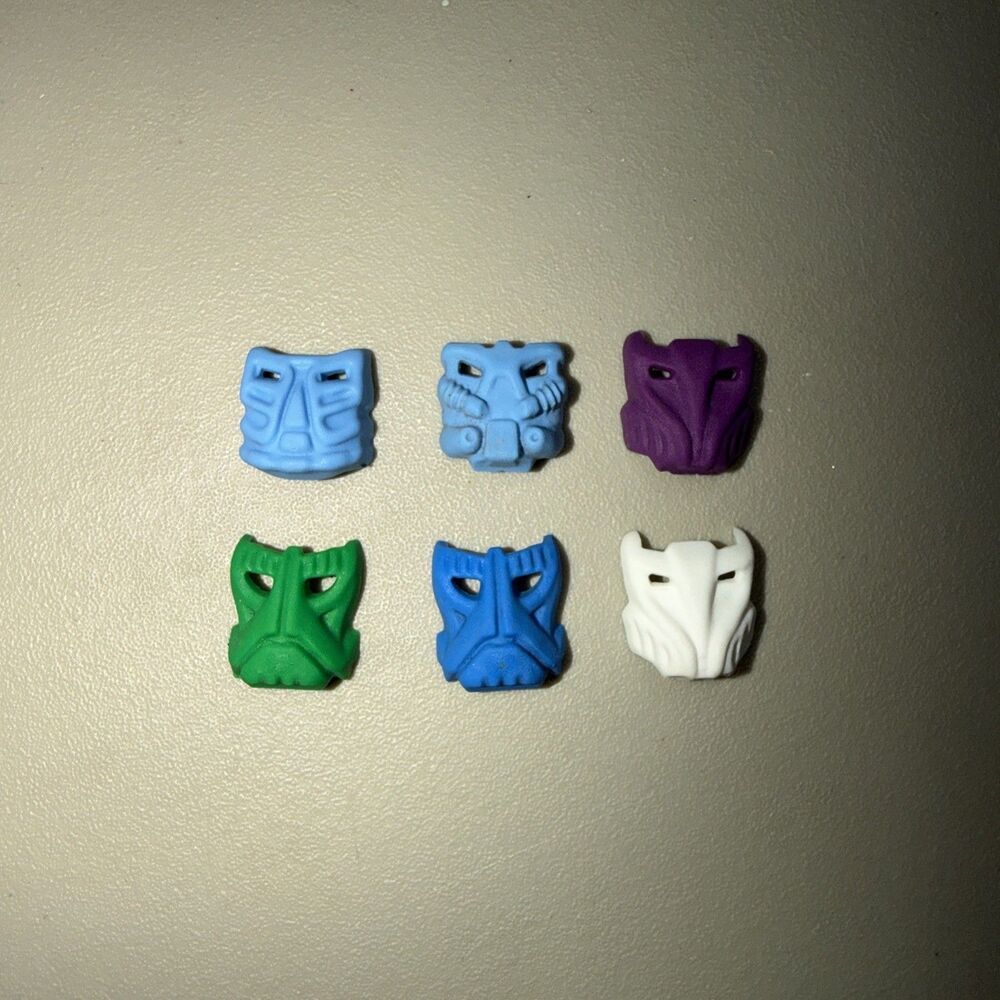 Lego Bionicals Mix Lot Rubber Masks Set Of 6 Different Ones - Picture 1 of 2